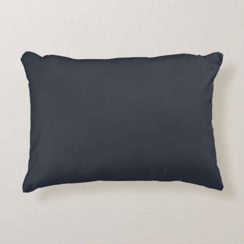 Blueberry Indigo Solid Color Print Blue Black Accent Pillow