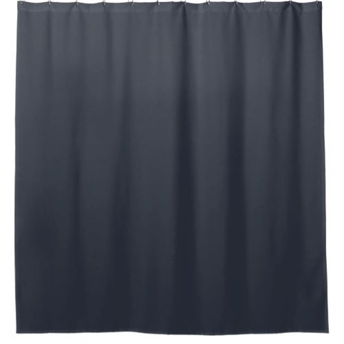 Blueberry Indigo Solid Color Print Blue Black Shower Curtain