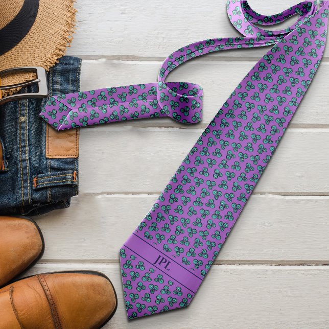Blueberry Initial Vibrant Bold Modern Gift for Him Neck Tie (Creator Uploaded)