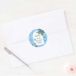 Blueberry Invitation to Baby Shower Classic Round Sticker
