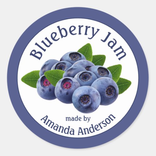 Blueberry Jam 15 Circle Food Label