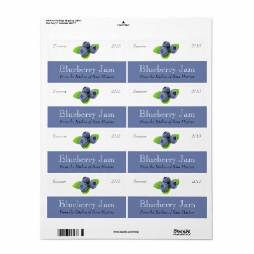 Blueberry Jam Canning Labels Zazzle