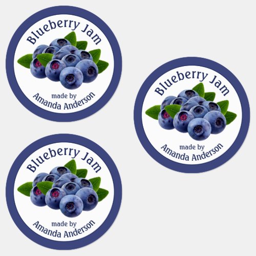 Blueberry Jam Circle Food Label