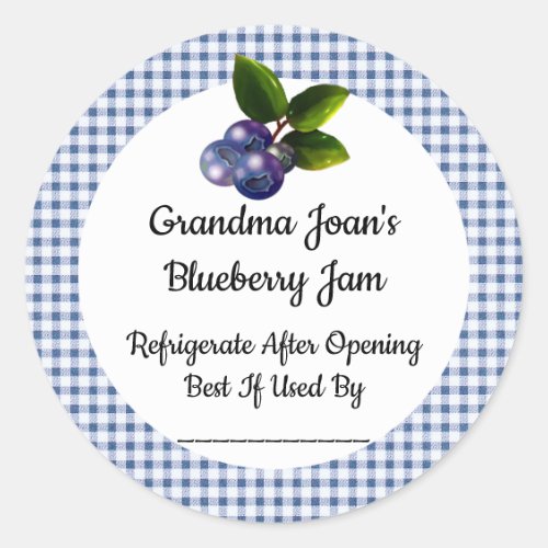Blueberry Jam Custom Canning Jar Product Sticker