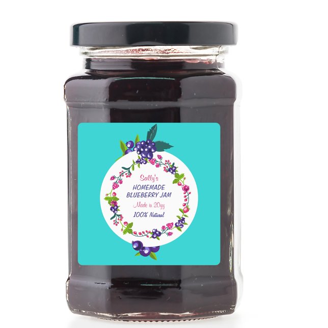 Blueberry Jam DIY Canning Food Label (Creator Uploaded)