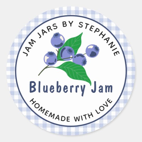 Blueberry Jam Homemade with Love Canning Label