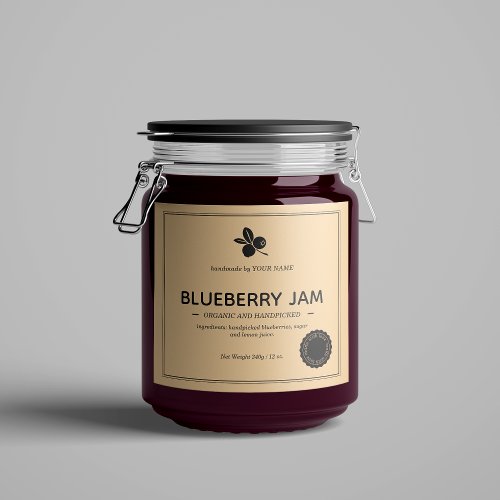 Blueberry Jam Jar Label Packaging Design