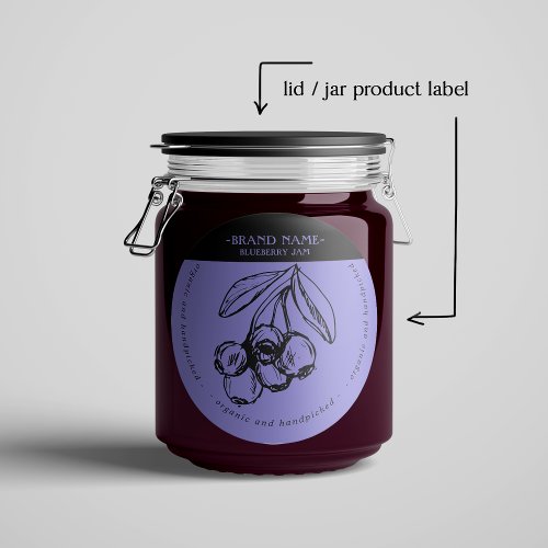 Blueberry Jam Jar Label Packaging Design