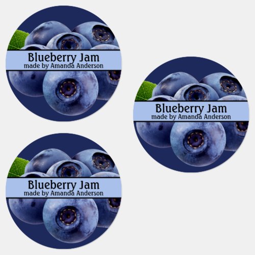 Blueberry Jam Modern Circle  Labels