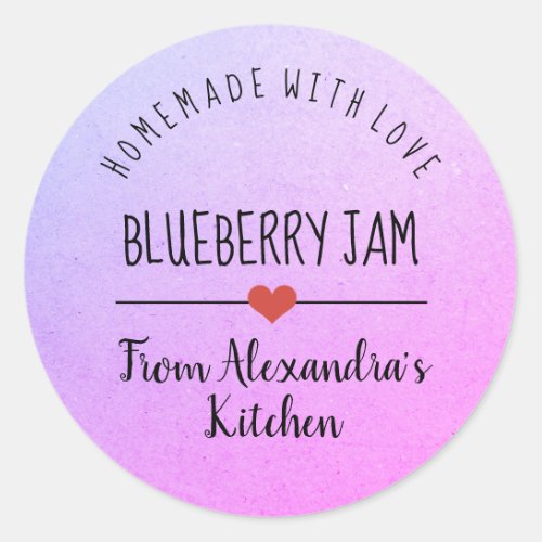 Blueberry jam pink purple classic round sticker
