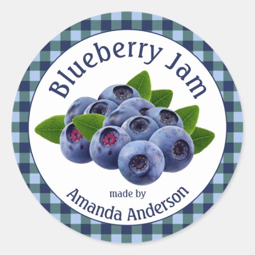 Blueberry Jam Plaid 3 Circle Food Label