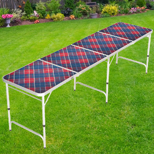 Blueberry Jam Plaid Beer Pong Table