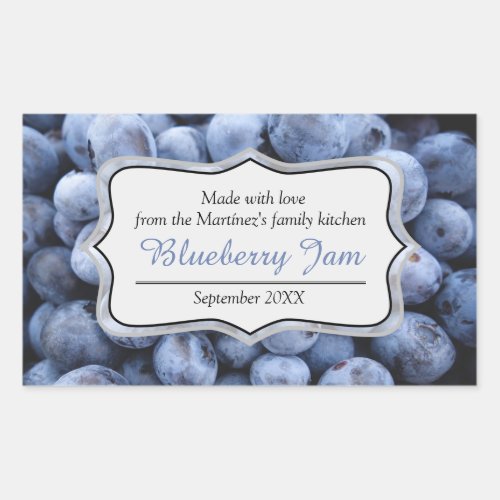 Blueberry jam preserve blue label sticker