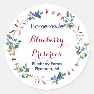 Blueberry Jam Preserves Canning Label