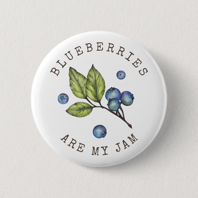 Blueberry Jam Pun  Button (Front)