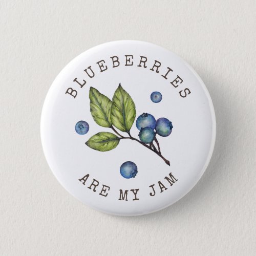 Blueberry Jam Pun  Button