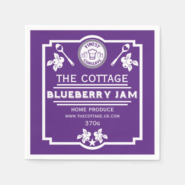 Blueberry Jam Seller Napkins (Front)