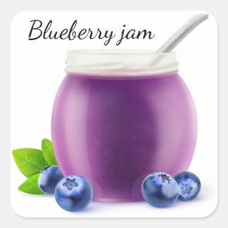 Blueberry jam square sticker