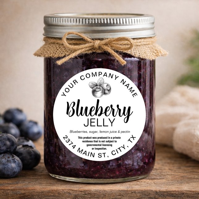 Blueberry Jelly Jam Homemade label BLUE04rd (Creator Uploaded)