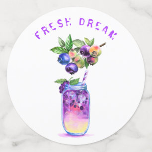 Blueberry Juice Cool Drink Fruits Party Confetti