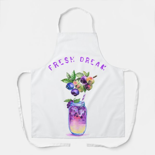 Blueberry Juice Cool Drink Party Apron (Front)