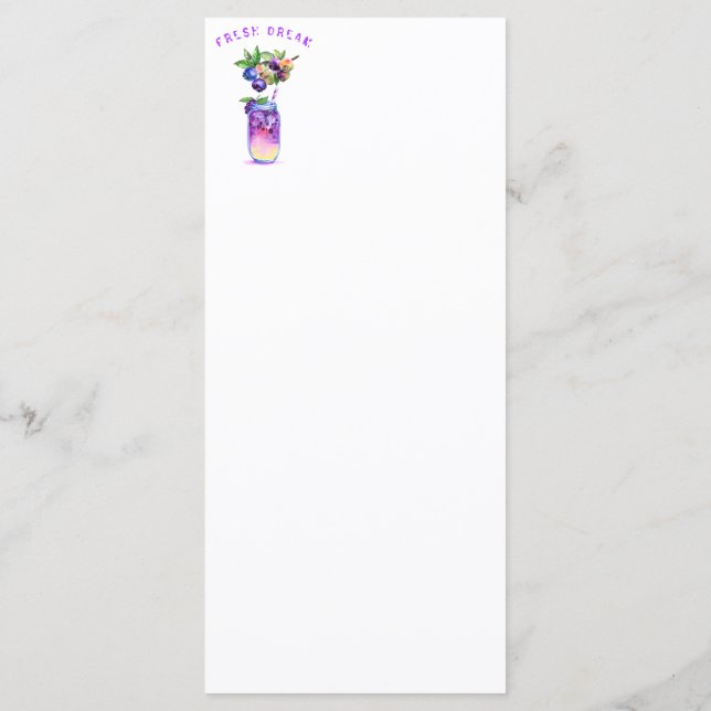 Blueberry Juice Drink Fruits Party Menu (Back)