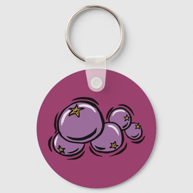 Blueberry Keychain (DARK) (Front)