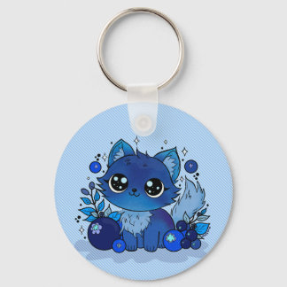 Blueberry Kitty Keychain