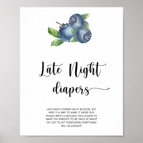 Blueberry  Late night diapers game  Poster