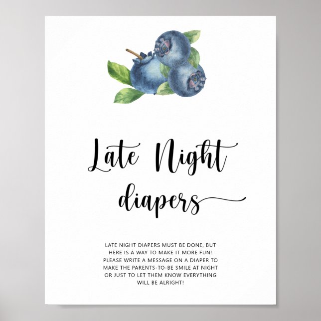 Blueberry \ Late night diapers game  Poster (Front)