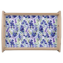 Blueberry Lavender Garden – Watercolor Floral