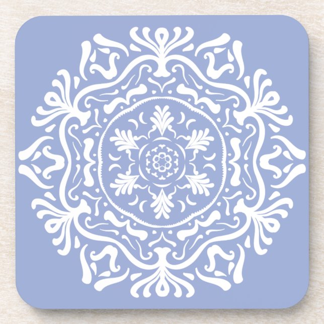 Blueberry Mandala Beverage Coaster (Front)