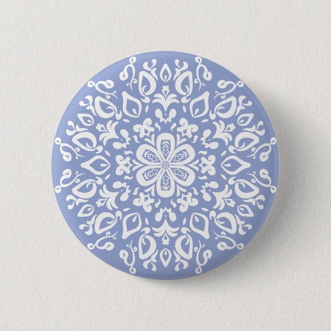 Blueberry Mandala Pinback Button (Front)