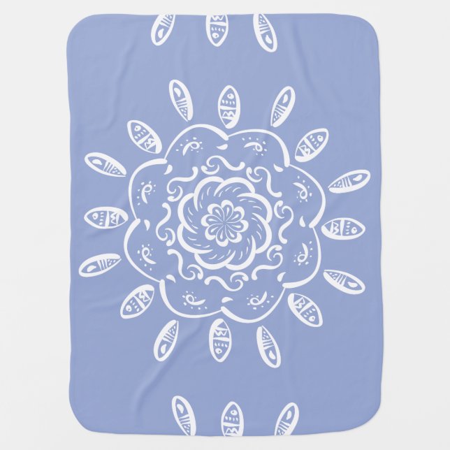 Blueberry Mandala Receiving Blanket (Front)