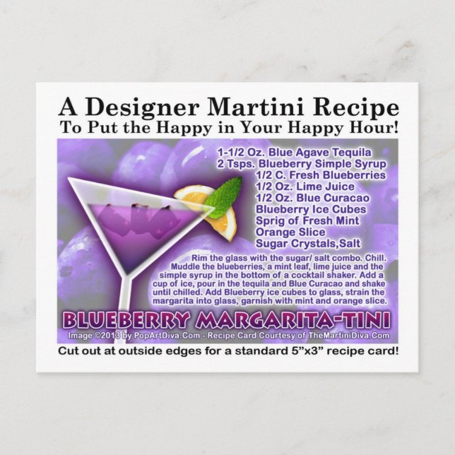 BLUEBERRY MARGARITA RECIPE CARDS (Front)