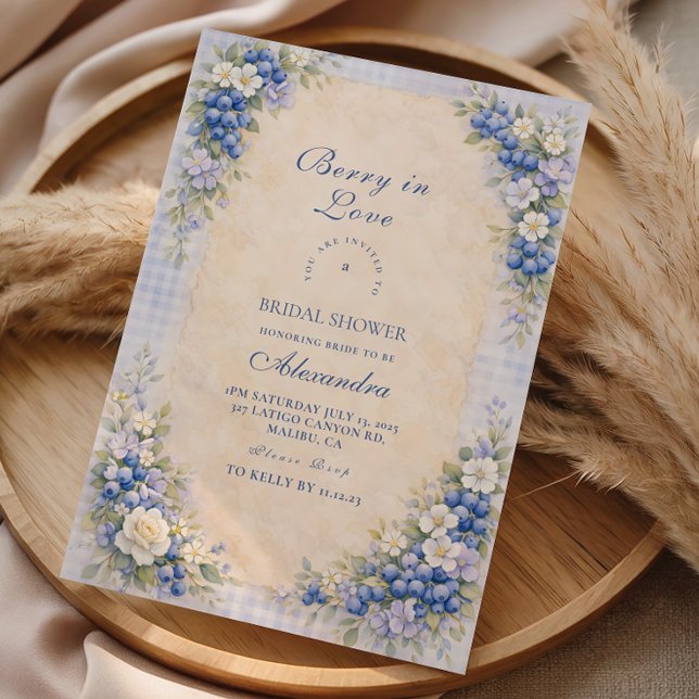 Blueberry Meadow Elegance Bridal Shower Invitation (Creator Uploaded)