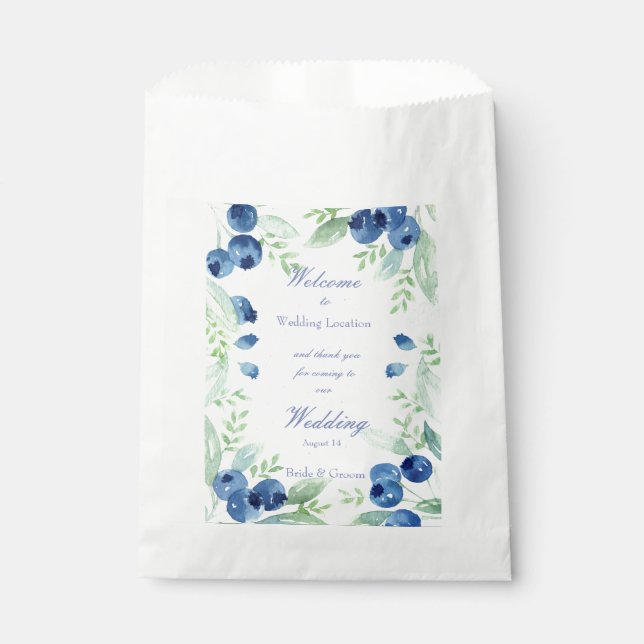 Blueberry Midsummer Rustic Berry Wedding Favor Bag (Front)