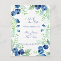 Blueberry Midsummer Rustic Wedding SAVE the Date