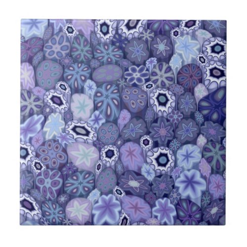 Blueberry Millefiori Ceramic Tile