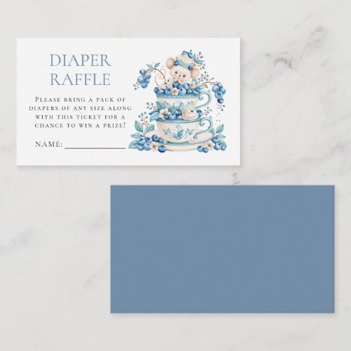 Blueberry Mouse Diaper Raffle Baby Shower  Enclosure Card