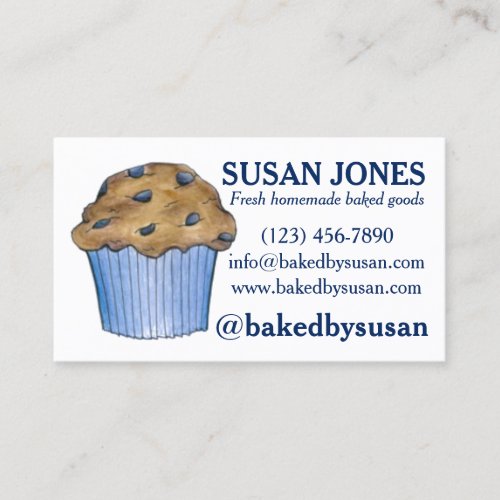 Blueberry Muffin Baked By Bakery Baking Pastry Business Card