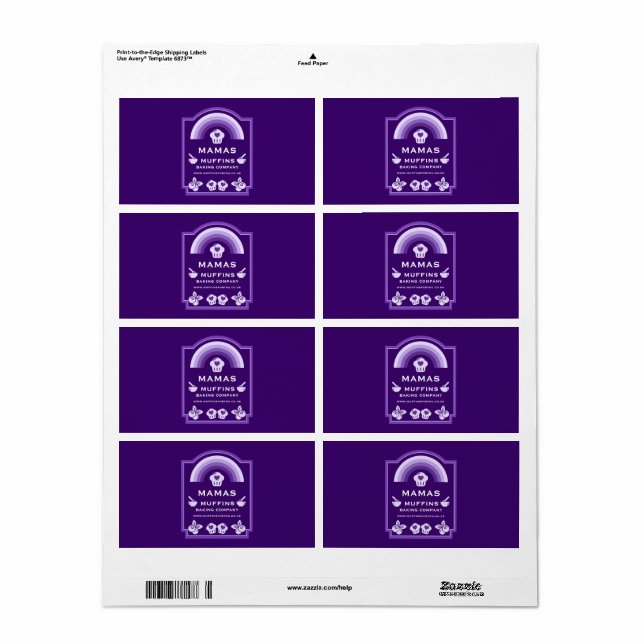 Blueberry Muffin Baker Label (Full Sheet)