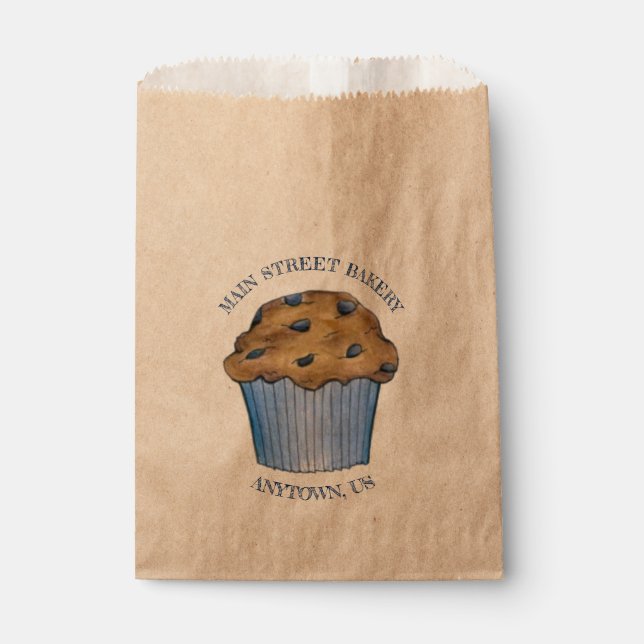 Blueberry Muffin Bakery Baked Goods Breakfast Food Favor Bag (Front)