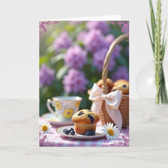 Blueberry Muffin Birthday Card (Front)