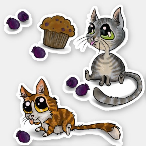 Blueberry Muffin Bloop Kitties Sticker