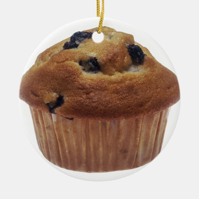 Blueberry Muffin Ceramic Ornament (Front)