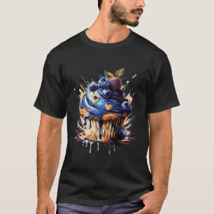 Blueberry Muffin Fruit Healthy Berry Blueberries V T-Shirt