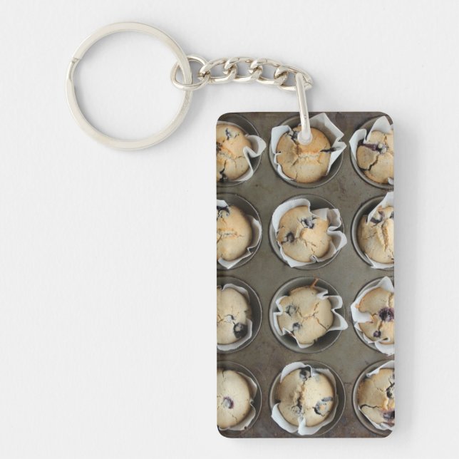 Blueberry Muffin in a cupcake pan keychain (Front)