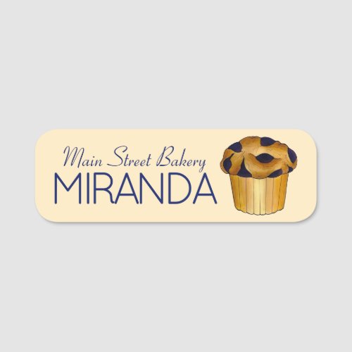 Blueberry Muffin Pastry Breakfast Brunch Bakery Name Tag