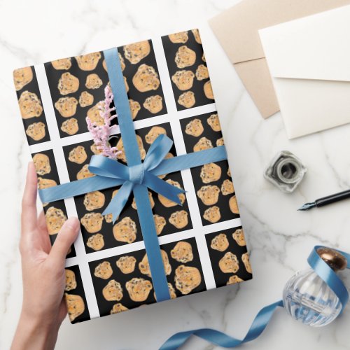 Blueberry muffin pattern wrapping paper